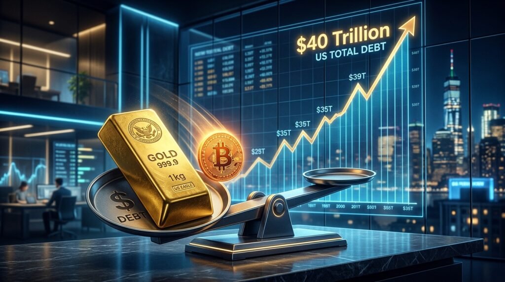 US Debt Is Nearing $40 Trillion — Why One Fund Manager Says Gold Moves First, and Bitcoin Follows